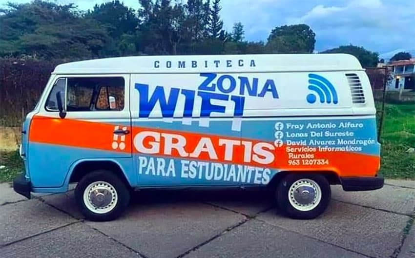  Furgoneta VW entrega internet gratis para que estudiantes en Chiapas puedan estudiar