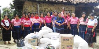 Fundraising by Los Amigos del Arte Popular in the U.S. bought US $1,400 worth of corn, beans and some basics