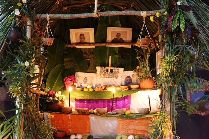 A Maya altar on display at Pixan, Festival of the Souls, in Felipe Carrillo Puerto, Quintana Roo.