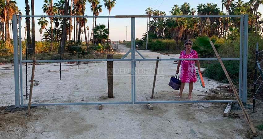 A gate blocks access to a beach in Puerto Los Cabos this week.