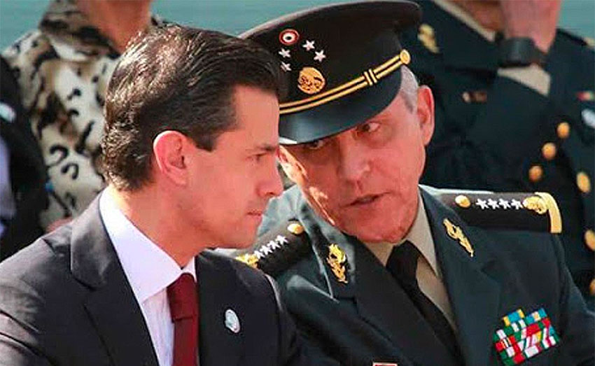 Peña Nieto and then defense minister Cienfuegos, now in a US jail facing drug charges.