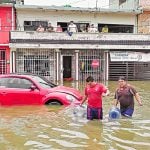 A flooded street in Villahermosa.