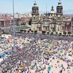 Saturday's protest in the zócalo.