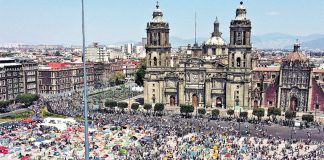 Saturday's protest in the zócalo.