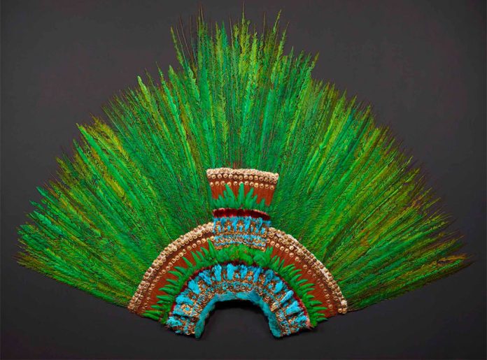 The headdress is on display at a museum in Vienna.