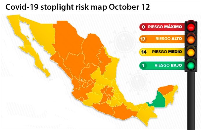 Coronavirus risk levels by state as of Monday.
