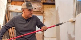 Alejandro Ruiz of Baja California Sur posts photos on social media showing him working on housing projects.