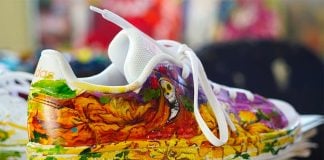 Artist Doris Arellano's colorful sneakers.