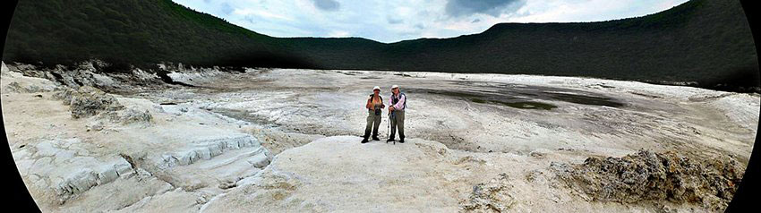 For a total change, camp inside surreal Parangueo Crater, Guanajuato.