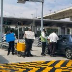 Tourism sector workers collect tolls at Tlalpan