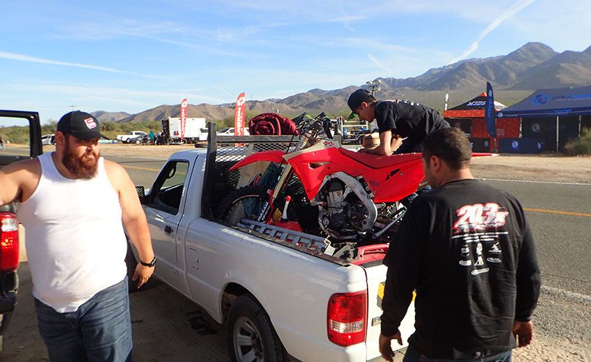 Officials mark the racers' engines to ensure that they're not changed mid-race, but teams carry spare bikes for allowed parts changes and loan each other parts.