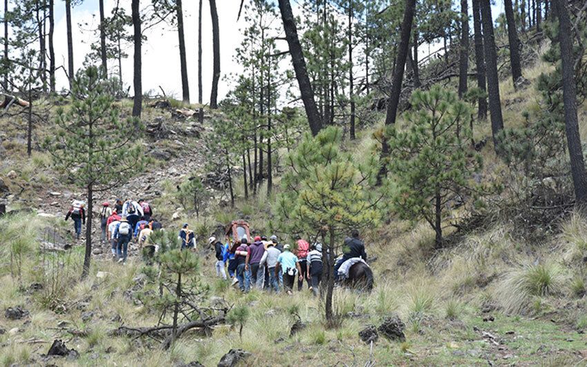 For many pilgrims, the road to Chalma involves a steep mountain hike.