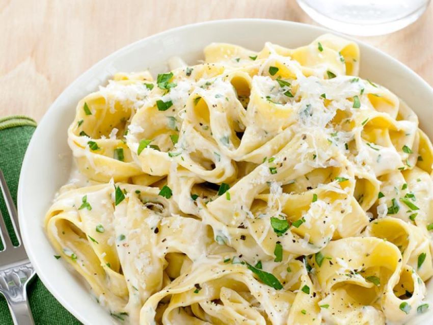 Cream cheese adds a nice, thick consistency to homemade Alfredo sauce.