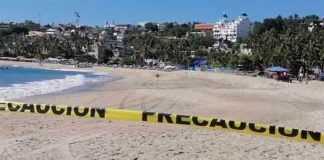 The crocodile crossing in Puerto Escondido.