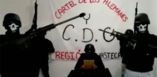 A frame from the cartels' video message.