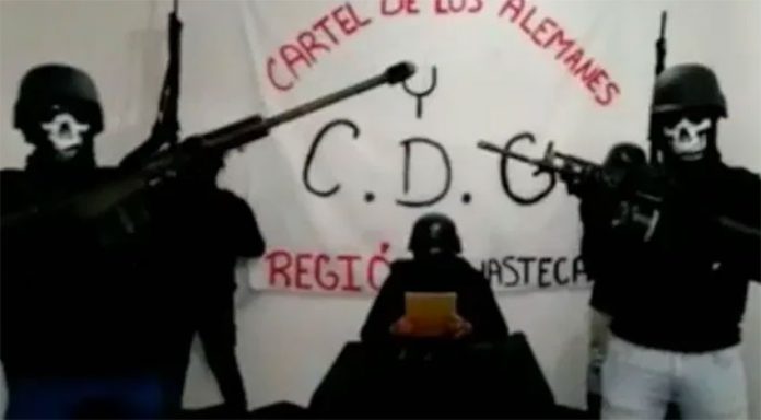 A frame from the cartels' video message.