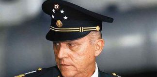 Cienfuegos appeared in court through a video link from a Brooklyn jail.