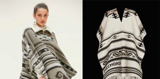 The Marant cape at left and a Purépecha cape at right