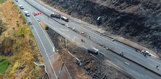 Site of the explosion Monday morning in Nayarit.