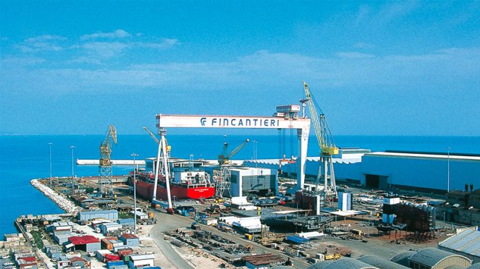 A Fincantieri shipyard in Ancona, Italy.