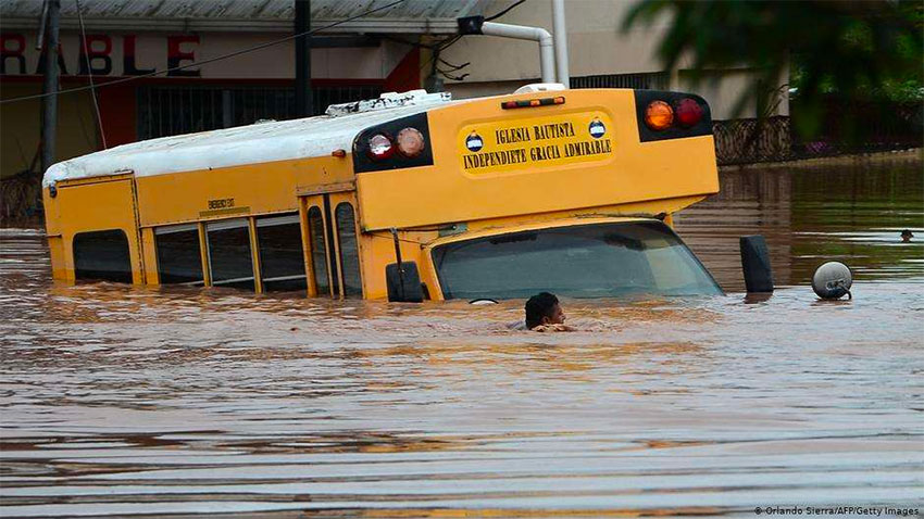 Floodwaters in southern Mexico.