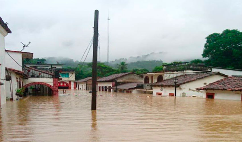 Las Choapas in southern Veracruz is one of the areas that has been hit hard by the heavy rains.