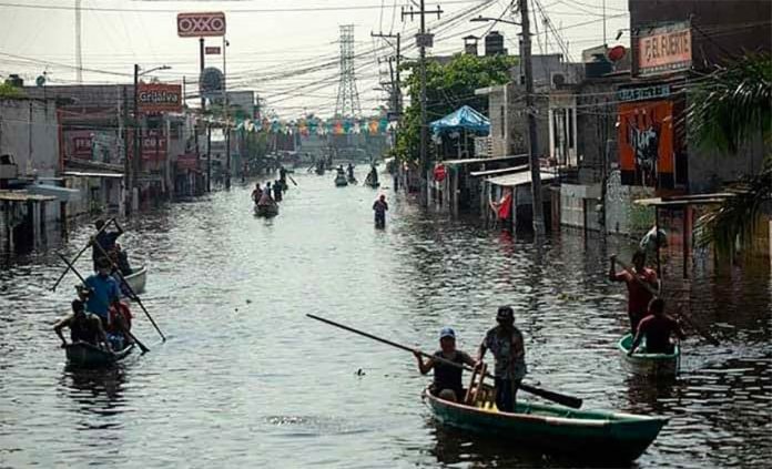 Flooding in Nacajuca, Tabasco.