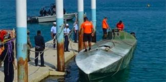 The submersible vessel found off the coast of Oaxaca.