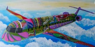 President's plane becomes an alebrije.