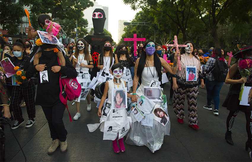 Las Catrinas march in the capital on Sunday.