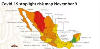 The stoplight map indicates the coronavirus risk level state by state.