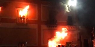 Fires burn at municipal headquarters in Fresnillo.