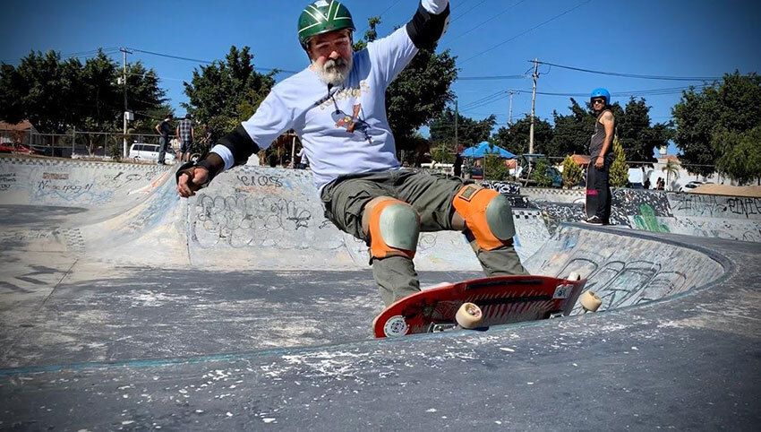 Skateboarder Beto Olso is 60 years old.