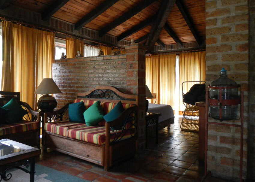 A peek inside one of the cabins at the Río Caliente spa.