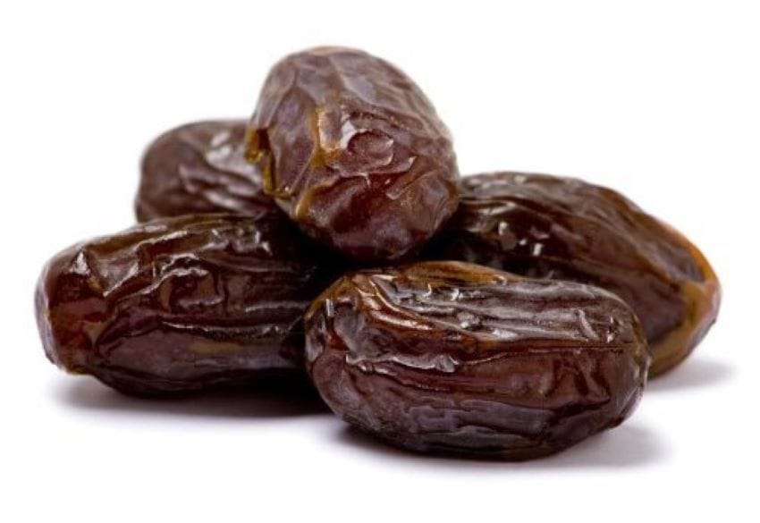 Medjool dates may look like dried fruit, but they’re actually packed fresh.