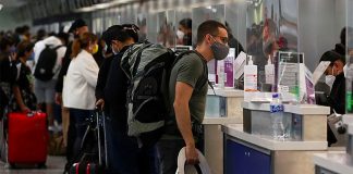 Passengers check in at Guadalajara airport
