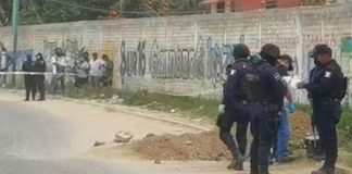 Investigators at the scene where a baby had been abandoned.