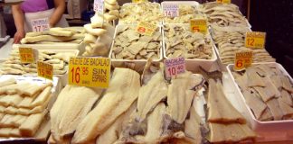 Dried salted cod is used in the traditional Christmas dish bacalao a la vizcaína.