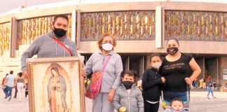 Luis and his family at the basilica in Mexico City.