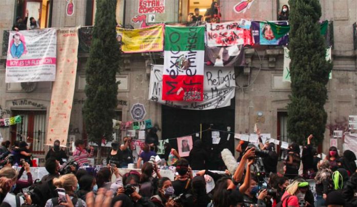 Feminists occupied the headquarters of the National Human Rights Commission in September.