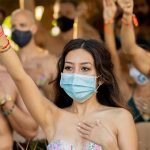 Masks were in evidence at some events at the Tulum festival.