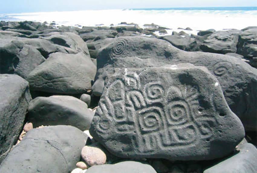 Petroglyphs at Las Labradas, a destination on the Pacific Jewels road trip.
