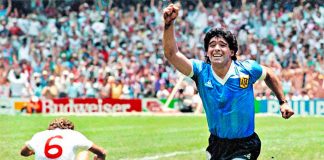 Maradona in Mexico City in 1986.