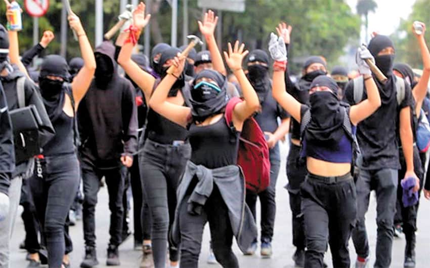 Women at a protest march earlier this year in Mexico City.