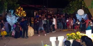 Wednesday's quinceañera in Acapulco.