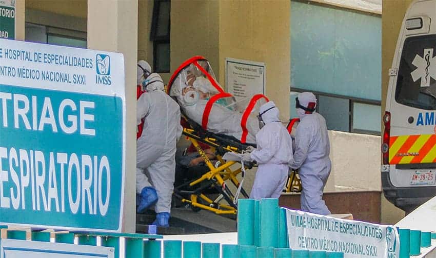 Another patient enters a Mexico City hospital.