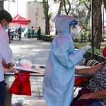 A Covid testing station in Mexico City.