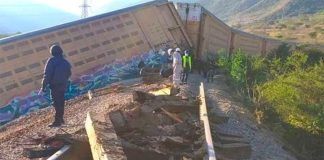 Wednesday's derailment in Veracruz.