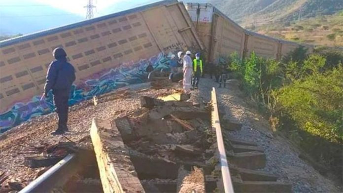 Wednesday's derailment in Veracruz.