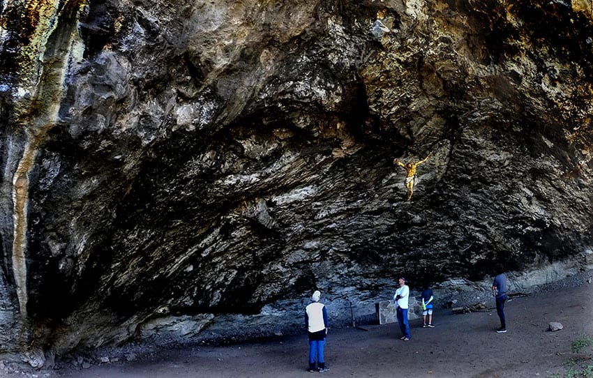 Once a home for seasonal workers, the cave now serves as a church.
